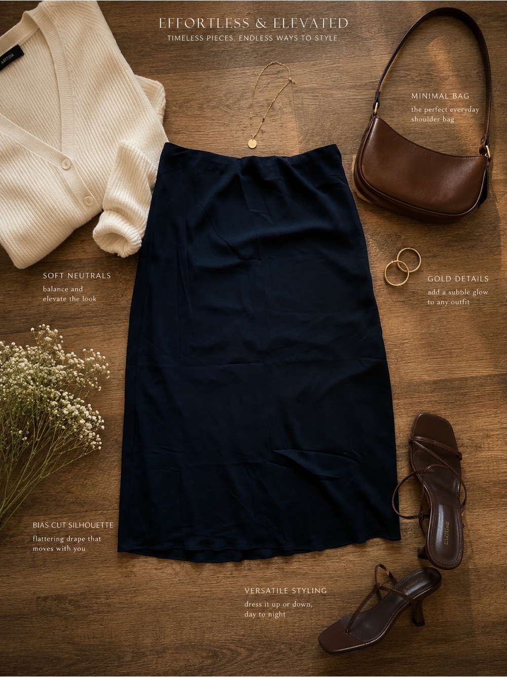 Abercrombie & Fitch Navy Midi Skirt